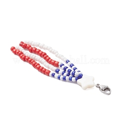 Подвески из стеклянных бусин в виде звезд и флагов&nbsp;HJEW-TA00426