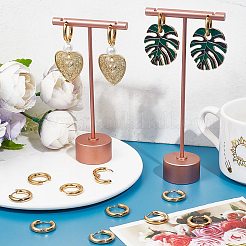 12 пара серег-колец Huggie Hoop из нержавеющей стали 202 со штифтами из хирургической нержавеющей стали 316 EJEW-SC0001-40G