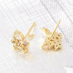 Boucles d'oreilles en laiton avec micro pavé de zircons cubiques pour femmes&nbsp;KK-A305-07G-06