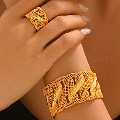 Ensemble bracelet manchette et bague vintage en alliage filigrané&nbsp;RU3471
