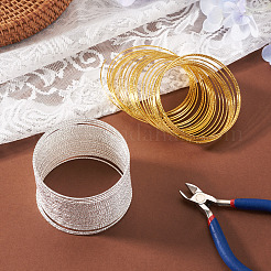 2 Stück 2 Farben strukturierter Memory-Perlendraht aus Eisen zum Wickeln von DIY-Schmuck&nbsp;MW-TA0001-06B