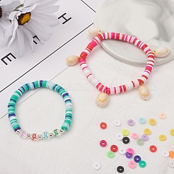 2400шт 15 цвета бусины из полимерной глины ручной работы CLAY-YW0001-27B