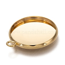 Оправы для подвесок из нержавеющей стали 304 в виде кабошонов&nbsp;LS-STAS-Z030-01D-G