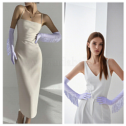 Свадебные перчатки из полиэстера с длинными кисточками&nbsp;AJEW-WH20020-001A