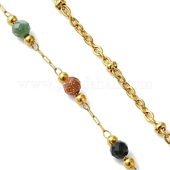 Herstellung eines Armbands aus Satellitenkette aus Edelstahl 304 und facettierten&nbsp;AJEW-JB01622