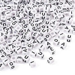 500шт 5 стильные белые акриловые бусины&nbsp;SACR-BY0001-01