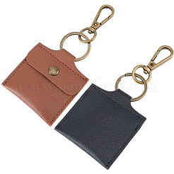 2 pochette de rangement pour bagues en cuir PU bicolore avec pendentif décoratif&nbsp;KEYC-CL0001-58B