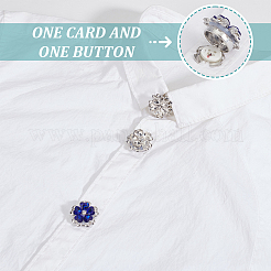 6 шт. 3-х цветные запонки из сплава стекла с цветочным узором HJEW-NB00195