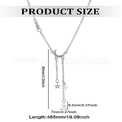 1 шт. ожерелье с подвеской в виде кисточки из сплава «Луна и звезда» для женщин&nbsp;NJEW-LP0002-95