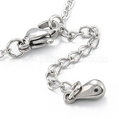 304ステンレススチールリンクブレスレット  ラインストーン付き  無限大  ステンレス鋼色  7-1/8インチ（18cm）&nbsp;STAS-A052-16P