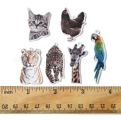 12шт 6 стиля напечатаны непрозрачные акриловые подвески SACR-FS0001-26