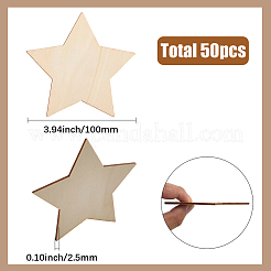 50шт вырезы из дерева&nbsp;DIY-SP0004-64A-03