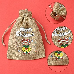 12 шт. 12 стиля рождественских принтованных мешков для упаковки мешков с завязками ABAG-FS0001-03A