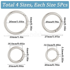 20шт 4 стиля сплава пружинные кольца ворот&nbsp;FIND-SP0001-50A