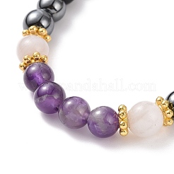 Set di bracciali elasticizzati con pietre preziose rotonde&nbsp;BJEW-JB09130