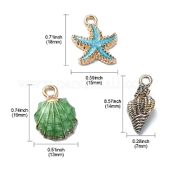 30шт 15 стиля подвески из сплава с эмалью&nbsp;ENAM-YW0003-88