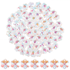 80 pièce de breloques connecteur en verre transparent à facettes&nbsp;GLAA-SP0001-88C-02