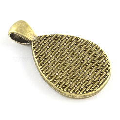 Supports de cabochon pendentif en alliage de larme de style tibétain&nbsp;TIBEP-Q051-36AB-NR