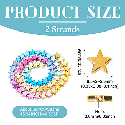 2 нити градиентного цвета гальванизированные синтетические немагнитные гематитовые бусины нити&nbsp;G-TA0002-82