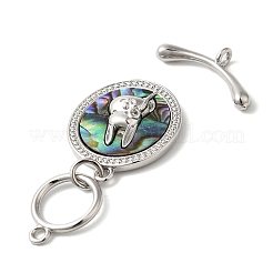 Латунные застежки-кнопки с ракушкой пауа KK-N254-73P