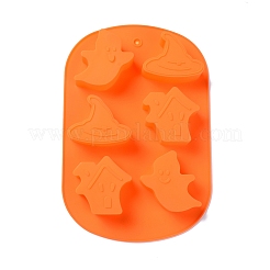 Тема Хэллоуина призрак/дом/шляпа ведьмы украшение торта пищевые силиконовые Молды DIY-E067-02