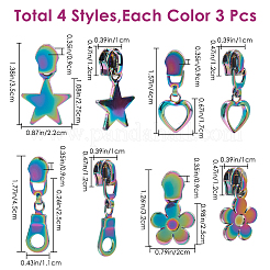 12 шт. 4-х стильные бегунки-молнии из сплава в форме звезды FIND-GF0006-30