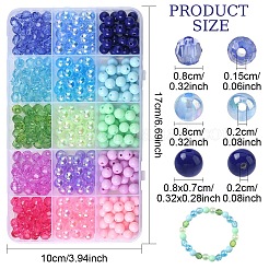 345шт 15 стиля непрозрачные и прозрачные акриловые бусины&nbsp;MACR-YW0003-95