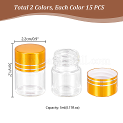 30 шт. 2-х цветные прозрачные стеклянные бутылки-контейнеры для бусин CON-PH0002-99