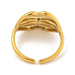 Кольцо-манжета с открытыми губами из нержавеющей стали 304 с ионным покрытием (IP) для женщин&nbsp;X-RJEW-A043-20G