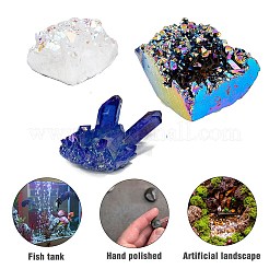 3 шт. 3 стиля гальванизированные натуральные друзы кварцевые хрустальные бусины G-FH0002-03