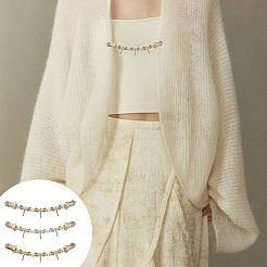 3 шт. 3 стильных зажима для шарфа из сплава стрекоз с кристаллами и стразами&nbsp;HJEW-GA00070