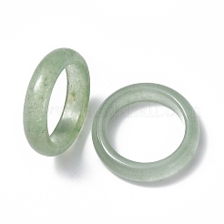 Anello a fascia liscia in avventurina verde naturale&nbsp;RJEW-P044-01B-06