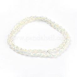 Стеклянные бусины с гальваническим покрытием  EGLA-J013-4X6mm-F03