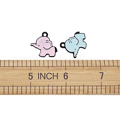 合金エナメルチャーム  象  ミックスカラー  19.5x20x1.5mm  穴：2mm  30個/箱&nbsp;ENAM-TA0001-16