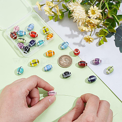 24 шт. нити из двухцветных процелиновых бусин ручной работы&nbsp;PORC-PH0001-42