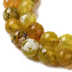Нити окрашенных и нагретых натуральных агатовых бус с огненным кракелюром G-P539-B01-13