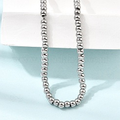 4 mm runde Perlenketten aus Edelstahl 304 für Damen und Herren&nbsp;SA-CBAB767-16P
