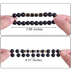 4pcs 4 estilo sintético citrino y natural mashan jade pulseras elásticas con cuentas de vidrio&nbsp;BJEW-SW00105-01