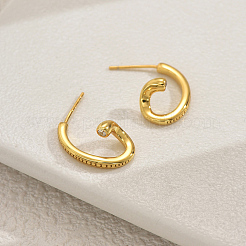 Простые серебряные серьги s925 U-образной формы с микрозакрепкой из циркония для женщин AD9840