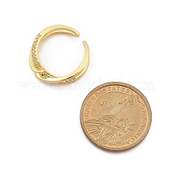 Кольца-манжеты из латуни с микро-паве и прозрачным циркониевым покрытием для женщин RJEW-M028-114G