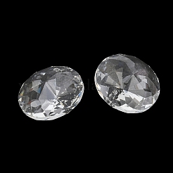ガラス製シャンデリアプリズムペンダント  多面カットフラットラウンドチャーム  透明  30x14mm  穴：2mm&nbsp;GL-CBAAE15-03