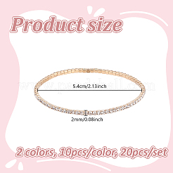 20шт 2 цвета квадратные стразы чашечные браслеты цепи для женщин&nbsp;BJEW-GA0001-22