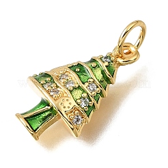 Weihnachts-Messing-Micro-Pave-Charms mit klaren Zirkonia&nbsp;CU-G605-23G