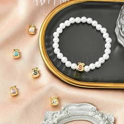 6 шт. 6-х цветные бусины из настоящей латуни с 18-каратным золотым покрытием&nbsp;KK-CJ0002-68