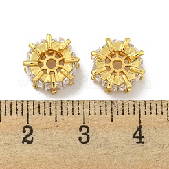 Бусины-проставки из латуни с кубическим цирконием KKB-L215-026G