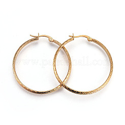 Серьги-кольца из нержавеющей стали 304 с ионным покрытием (IP)&nbsp;LS-EJEW-L215-19G