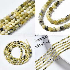 2 нить натурального лимонно-бирюзового (яшмового) цвета бусины G-NB0003-13