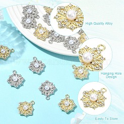 20 Stück 2 Farben Blumenlegierung Strass Anhänger&nbsp;FIND-YW0011-39