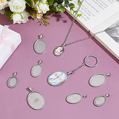 8 шт. 4 стиля подвески из нержавеющей стали с кабошонами STAS-NB0002-03