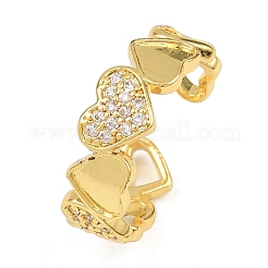 Манжеты из латуни с микро паве кубический цирконий для женщин&nbsp;RJEW-Z113-20G